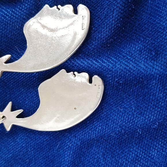 Wind Star Sterling Silver Dangle Earrings Hook Style - Picture 3 of 12